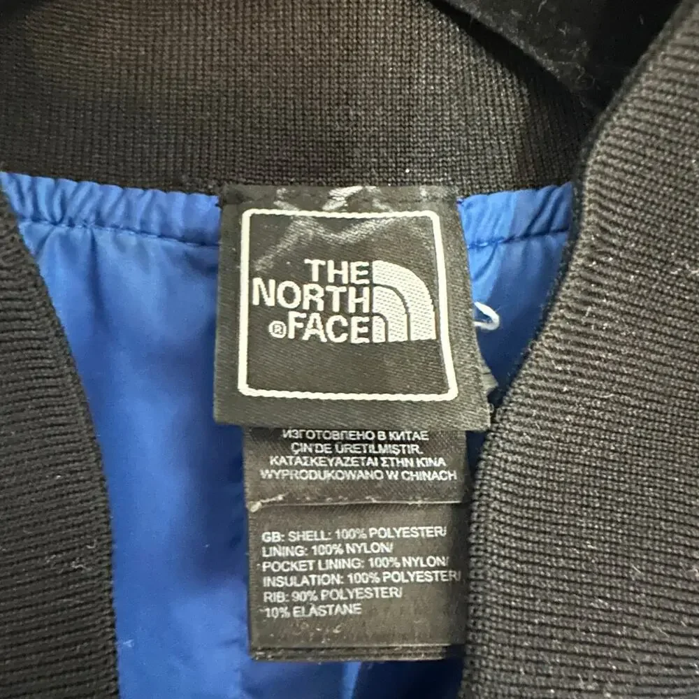 The North Face Mens Jester Bomber Jacket Blue Quilted Insulated Full Zip Small S